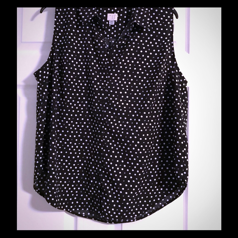 a.n.a polka dot blouse